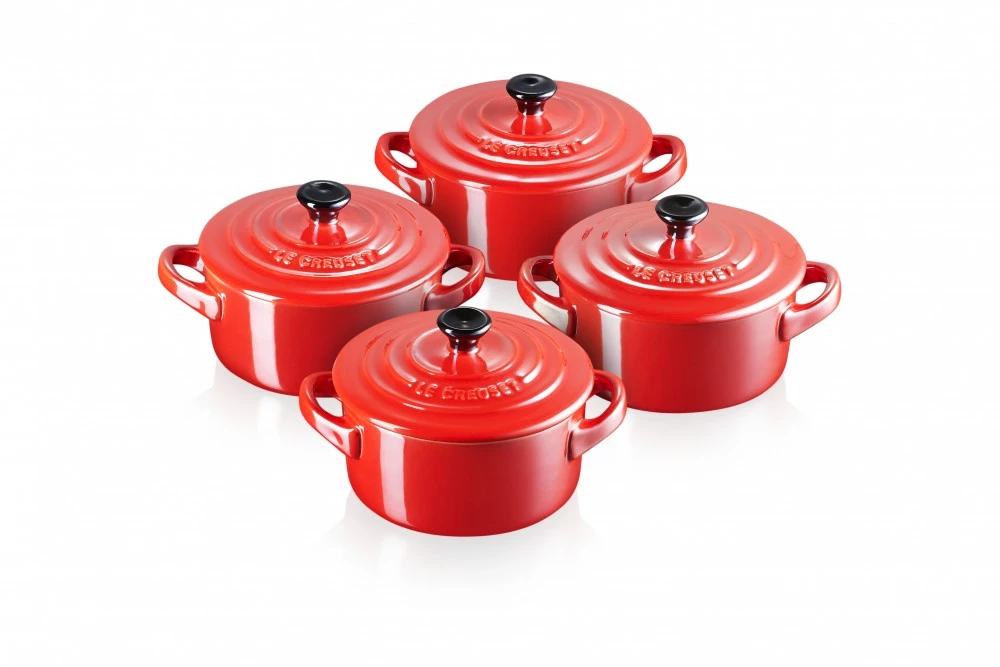 Набор из 4 кокотниц 10 см Le Creuset Вишня металлик 69212107370131