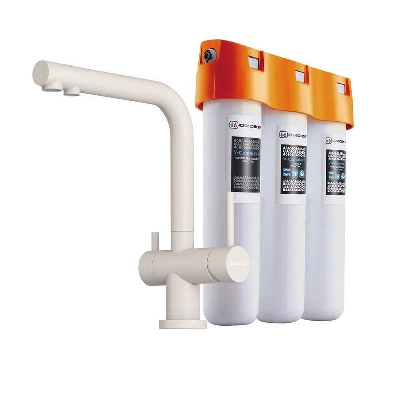 Комплект смеситель Nagano-P + Pure drop Lite Omoikiri Пастила 4216.8028P