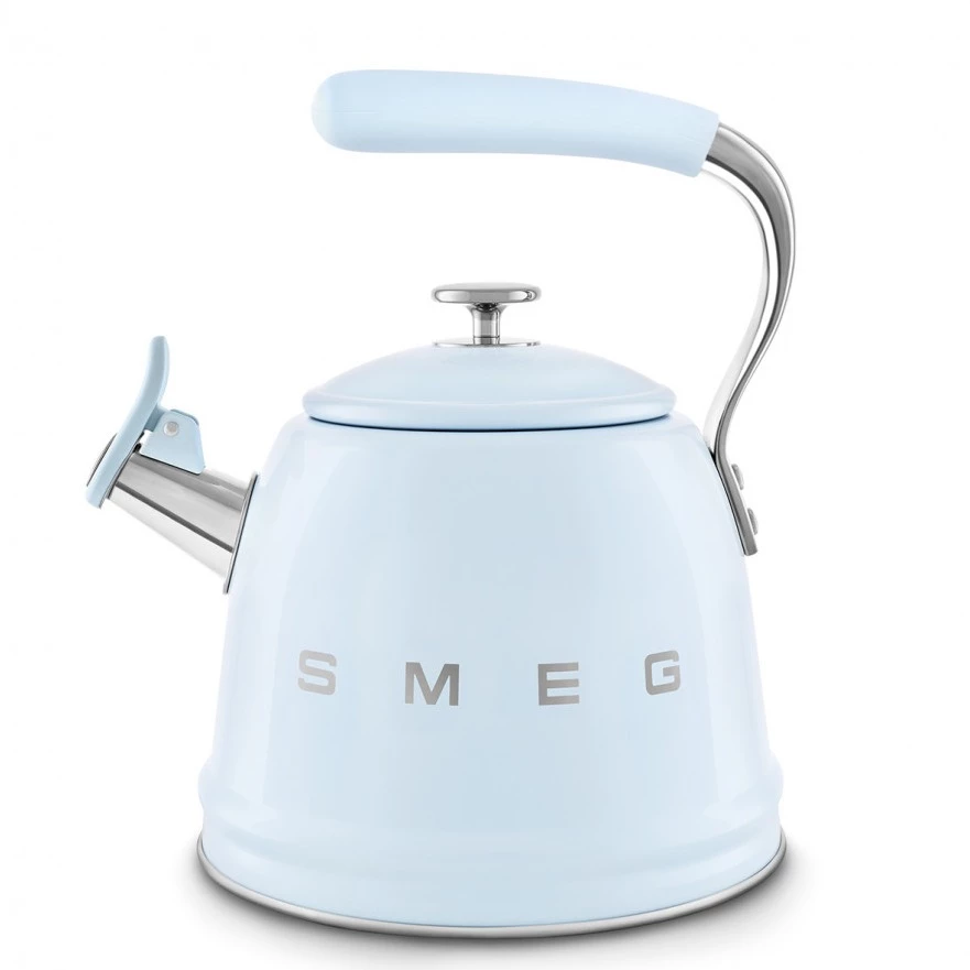 Чайник наплитный 2,3 л со свистком Smeg Голубой CKLW2001PB