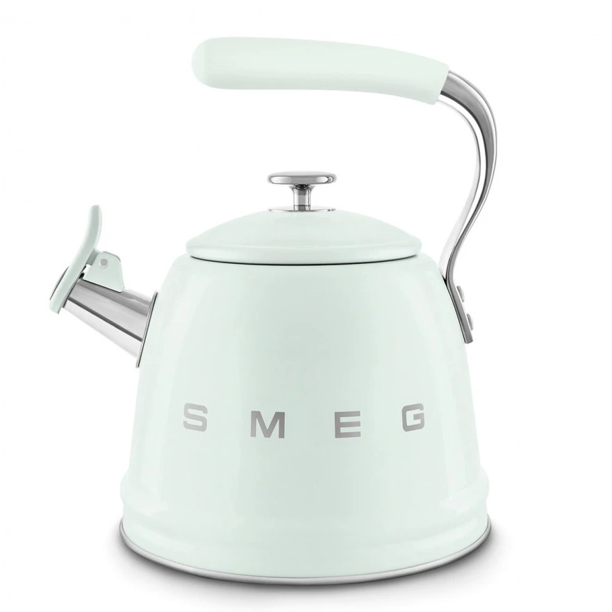 Чайник наплитный 2,3 л со свистком Smeg Мятный CKLW2001PG