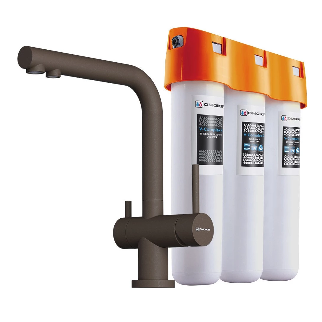 Комплект смеситель Nagano-P + Pure drop Lite Omoikiri Эспрессо (Espresso) 4500.8028