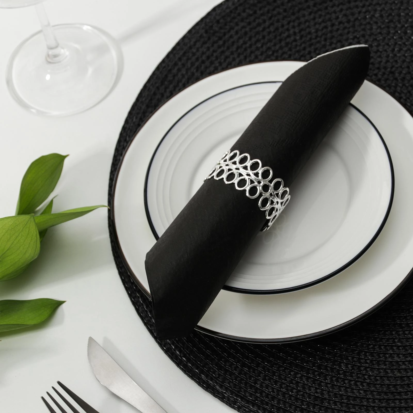 Кольцо для салфетки HOME Серебро Венок