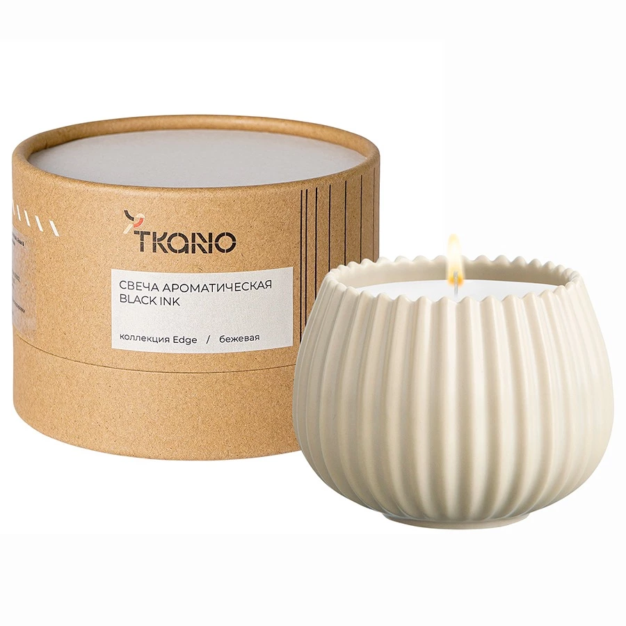 Свеча ароматическая TKANO Бежевый Black Ink