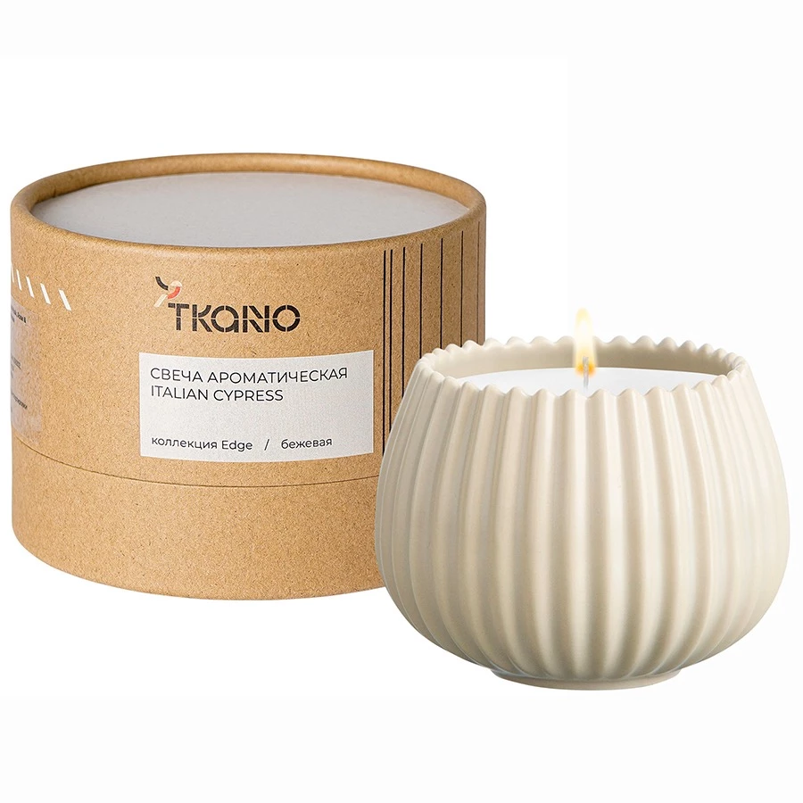 Свеча ароматическая TKANO Бежевый Italian Cypress