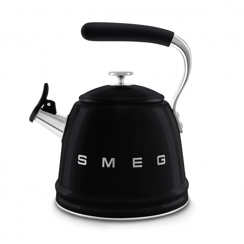 Чайник наплитный 2,3 л со свистком Smeg Черный WKF01BL
