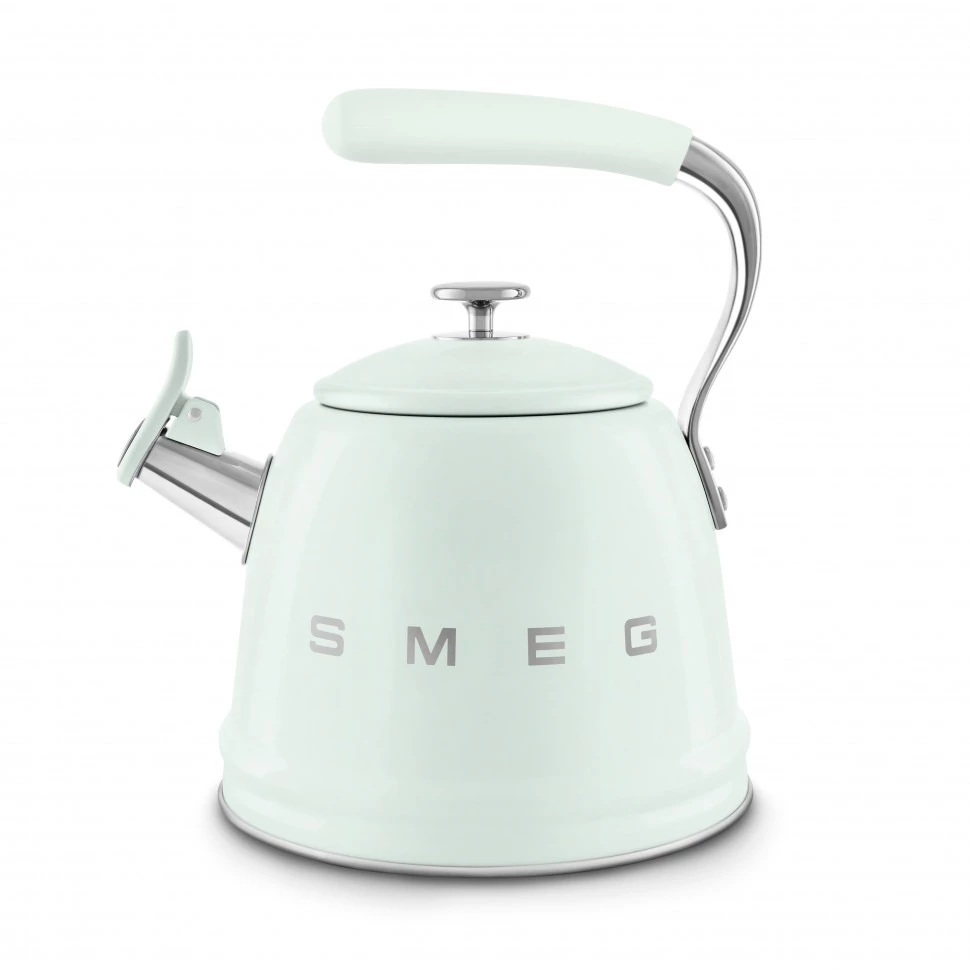 Чайник наплитный 2,3 л со свистком Smeg Мятный WKF01PG