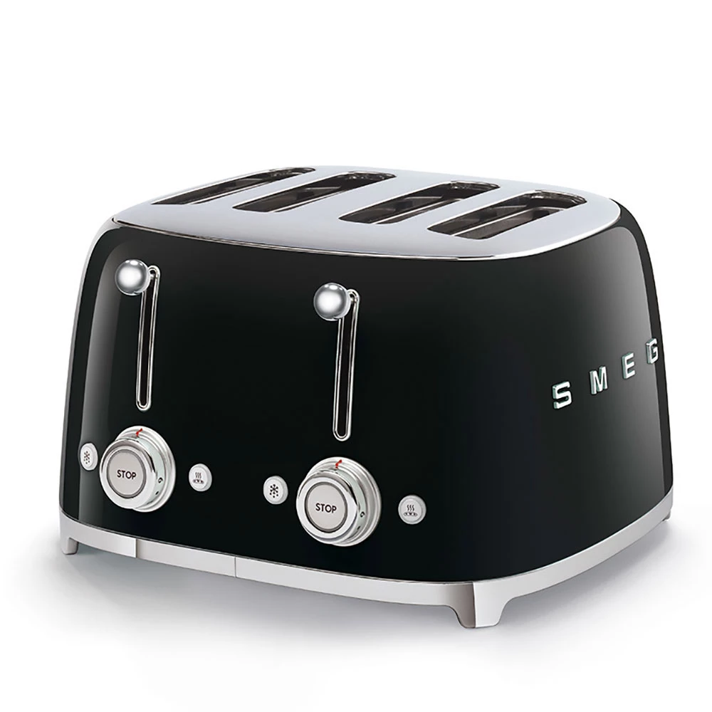 Тостер на 4 ломтика Smeg Черный TSF03BLEU