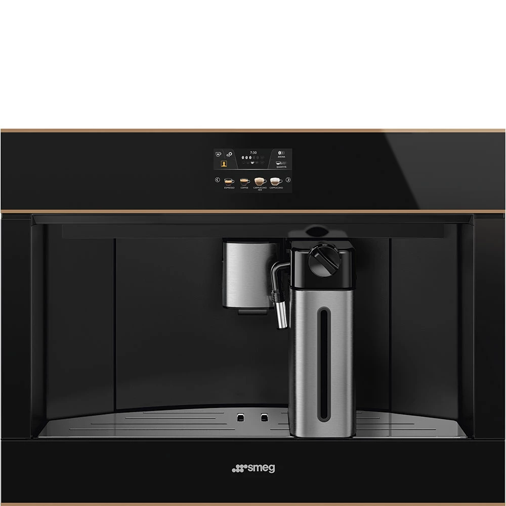 Кофемашина встраиваемая Smeg Черное стекло CMS4604NR